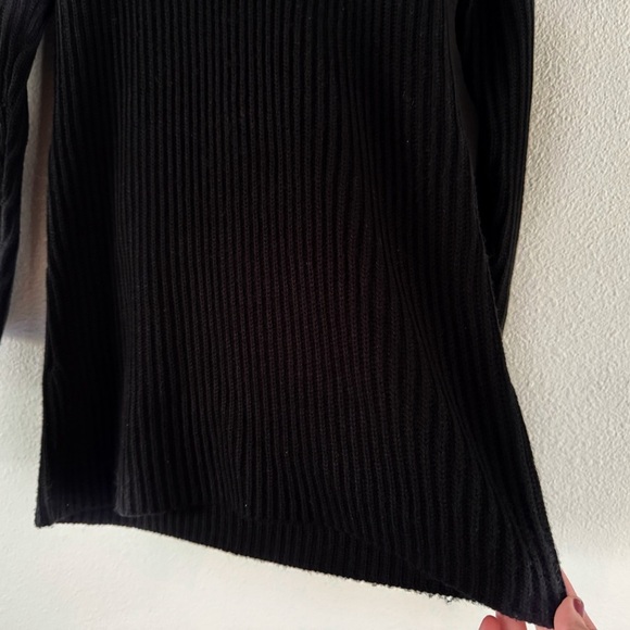 Ribbed Chunky Knit Button Detachable Cowl Neck Drape Sweater Small NY & Company - Picture 6 of 11